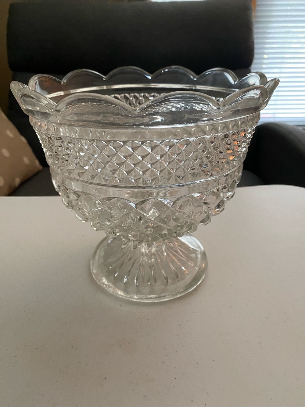 Anchor Hocking Wexford Crystal Pedestal Compote